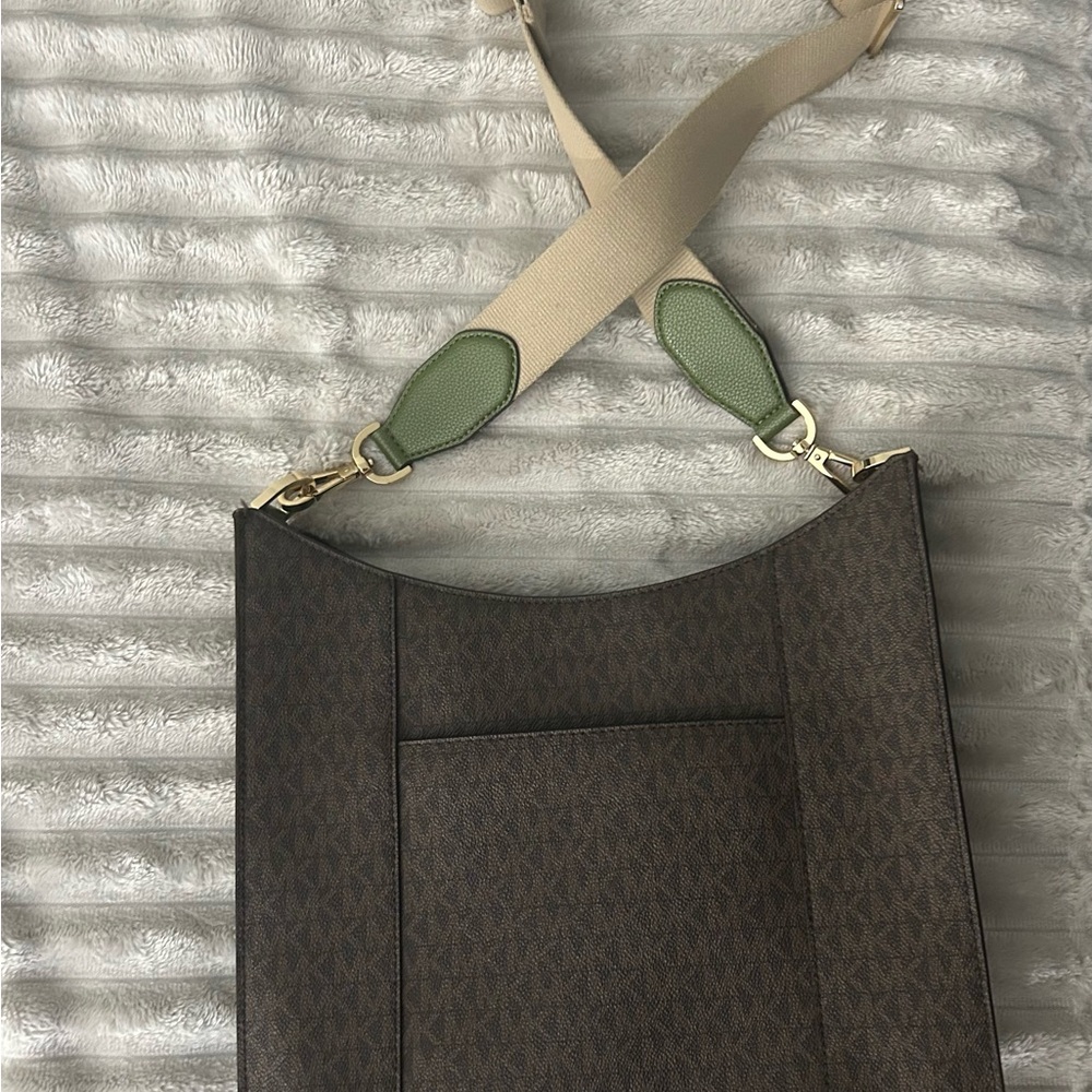 Michael Kors Brown and Green Messenger Bag - Picture 7 of 8